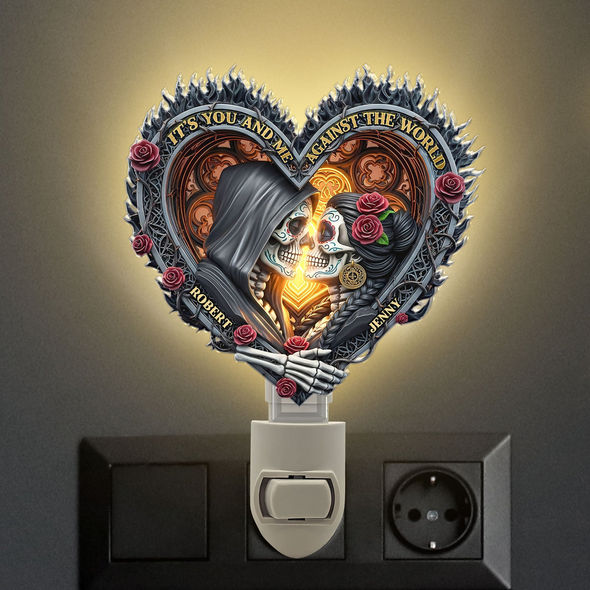 Skull Couple Night Light - Personalized Gifts For Couple 02qhti310525-Homacus