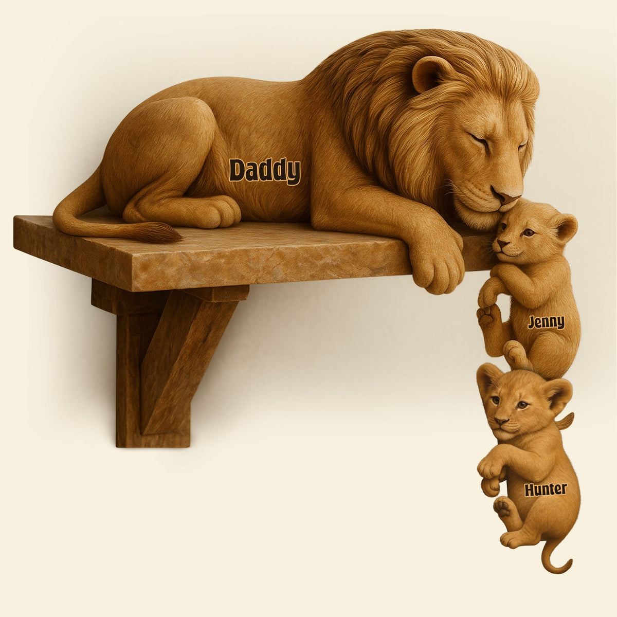 Lion Dad Plaque - Personalized Gifts For Dad 03ohti280425-Homacus