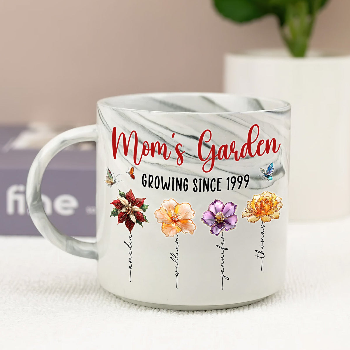 Personalized Gifts For Mom Marble Mug, Flower Garden 04tgti250325-Homacus