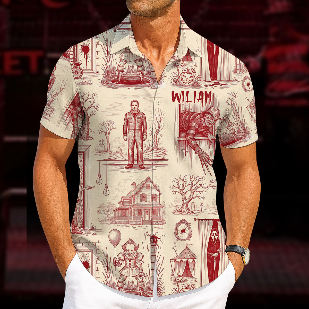 Horror Character Hawaiian Shirt - Personalized Gifts For Horror Lovers 04ohti120625-Homacus