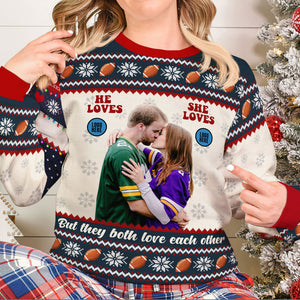 Custom Photo Gifts For Baseball Couple Ugly Sweater 04huti081024-Homacus