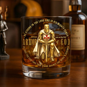 Kneeling Knight Armor Of God Round Glass - Personalized Gifts For Christians Glass 03HUTI041225-Homacus