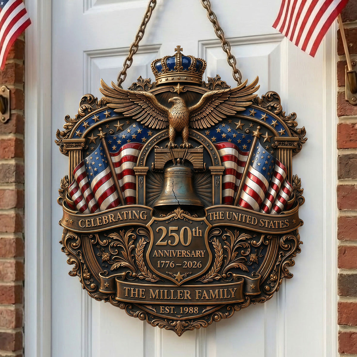 250th USA Anniversary Metal Sign - Personalized Patriotic Gifts 01TYTI190326-Homacus