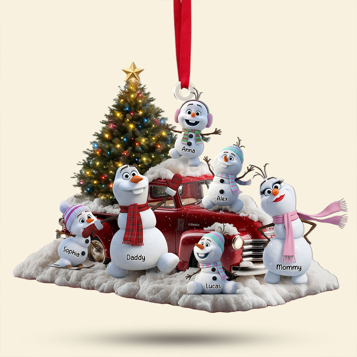 Snowman Family Ornament - Personalized Gifts For Family 04tgti300825-Homacus