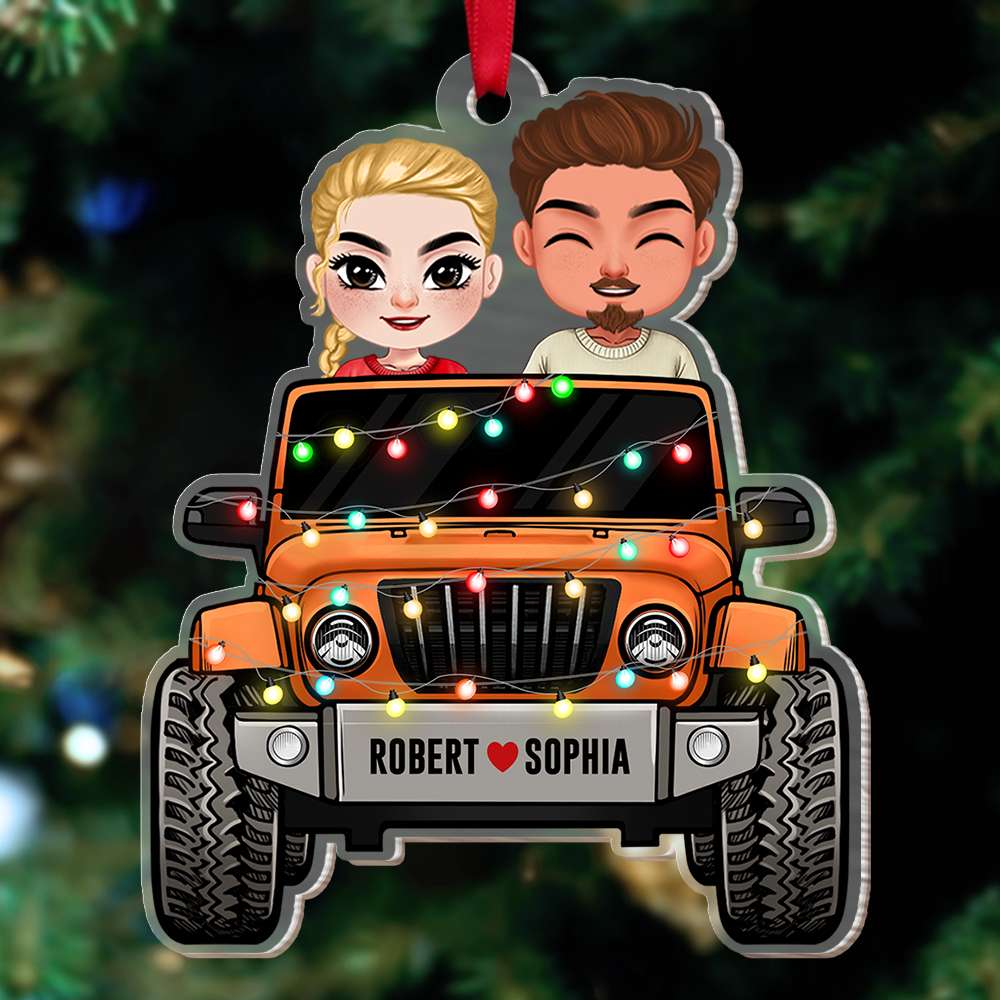 Personalized Gifts For Couple Christmas Ornament Happy Couple Travelling-Homacus