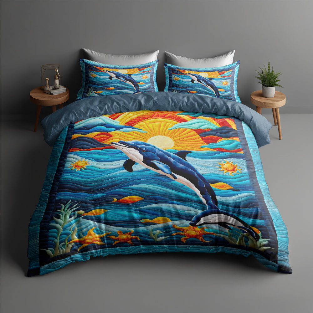 Gifts For Dolphin Lover Quilt Bed Set 042huti220125-Homacus