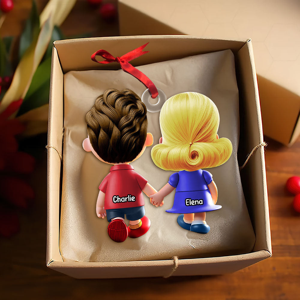 Personalized Gifts For Couple Christmas Ornament Couple Hand In Hand 02OHTI131124-Homacus