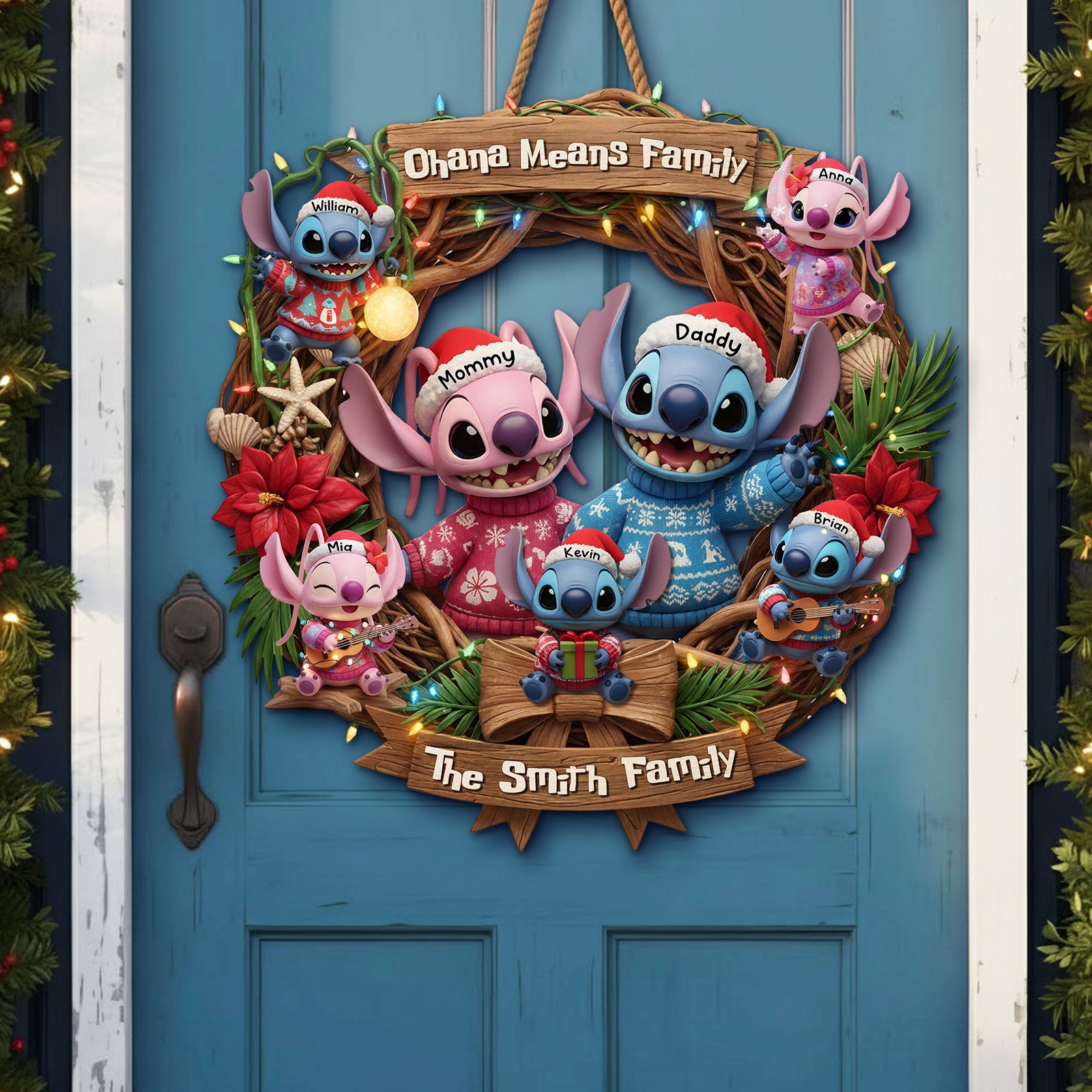 Christmas Ailen Family Wood Sign - Personalized Gifts For Family 01hyti131025-Homacus