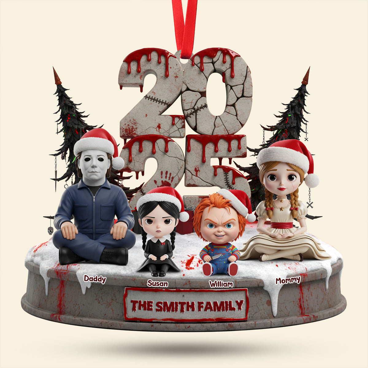 Horror Family Ornament - Personalized Gifts For Family 05ohti131025-Homacus