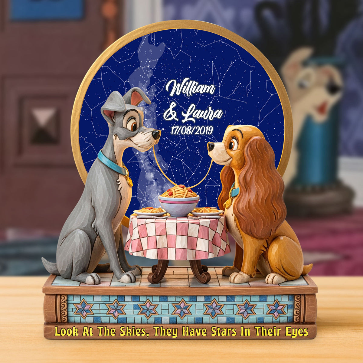 Cartoon Dog Couple Plaque - Personalized Gifts For Couple 02pgti020725-Homacus