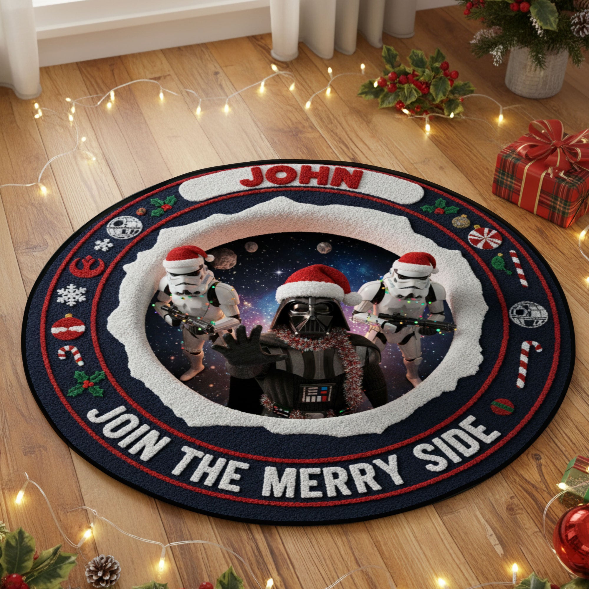 Merry Side Quilted Round Mat - Personalized Gifts For Loved Ones 04hyti141025-Homacus