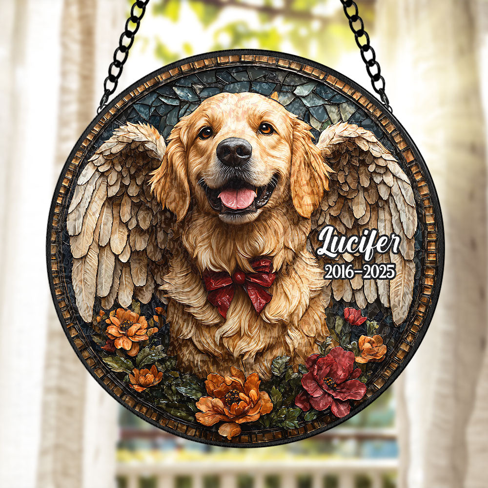 Custom Photo Gifts For Memorial Dog Stained Glass 03huti060325-Homacus