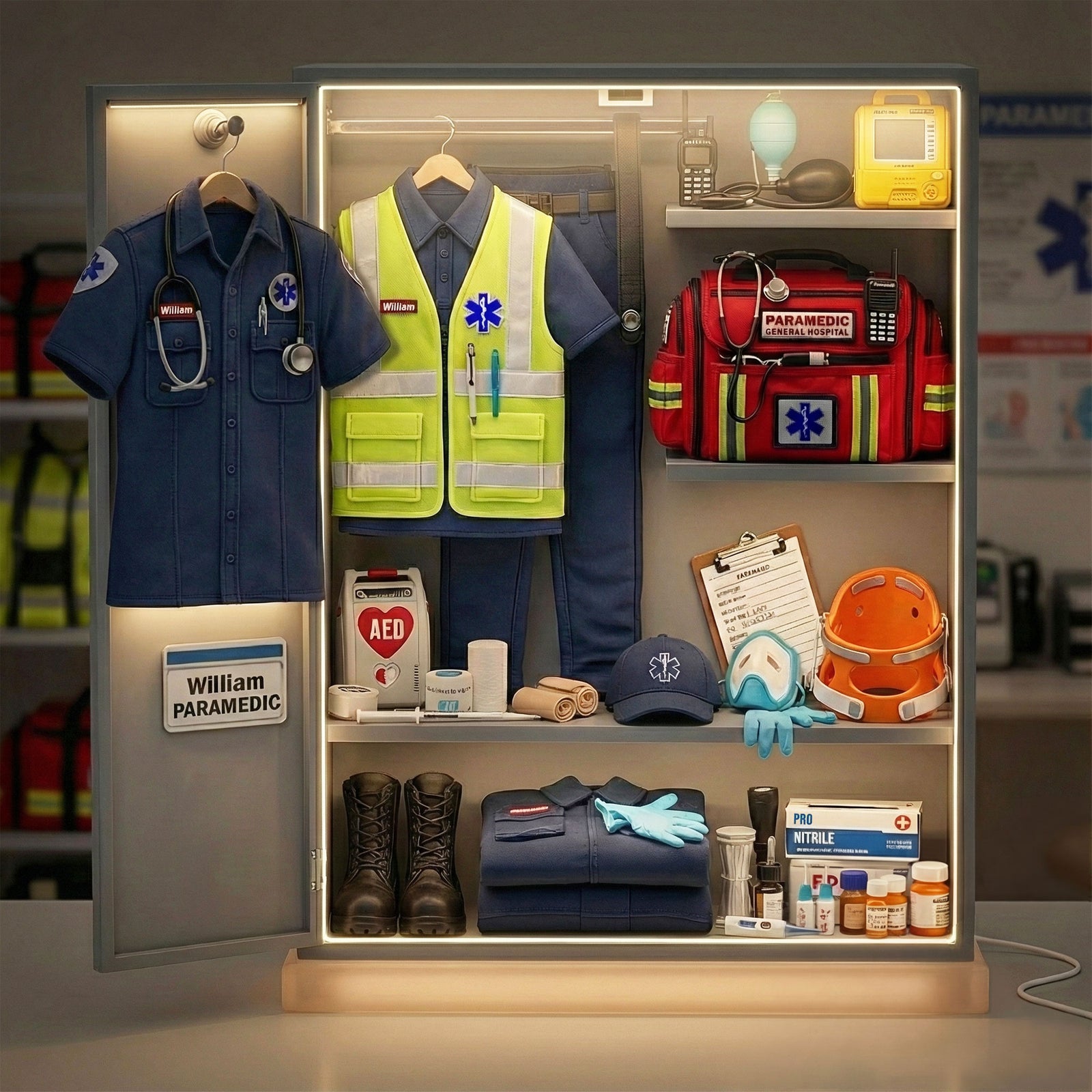 EMS Worker Personal Locker Light Box, Personalized Gifts For Paramedic & EMT 01QHTI201225-Homacus