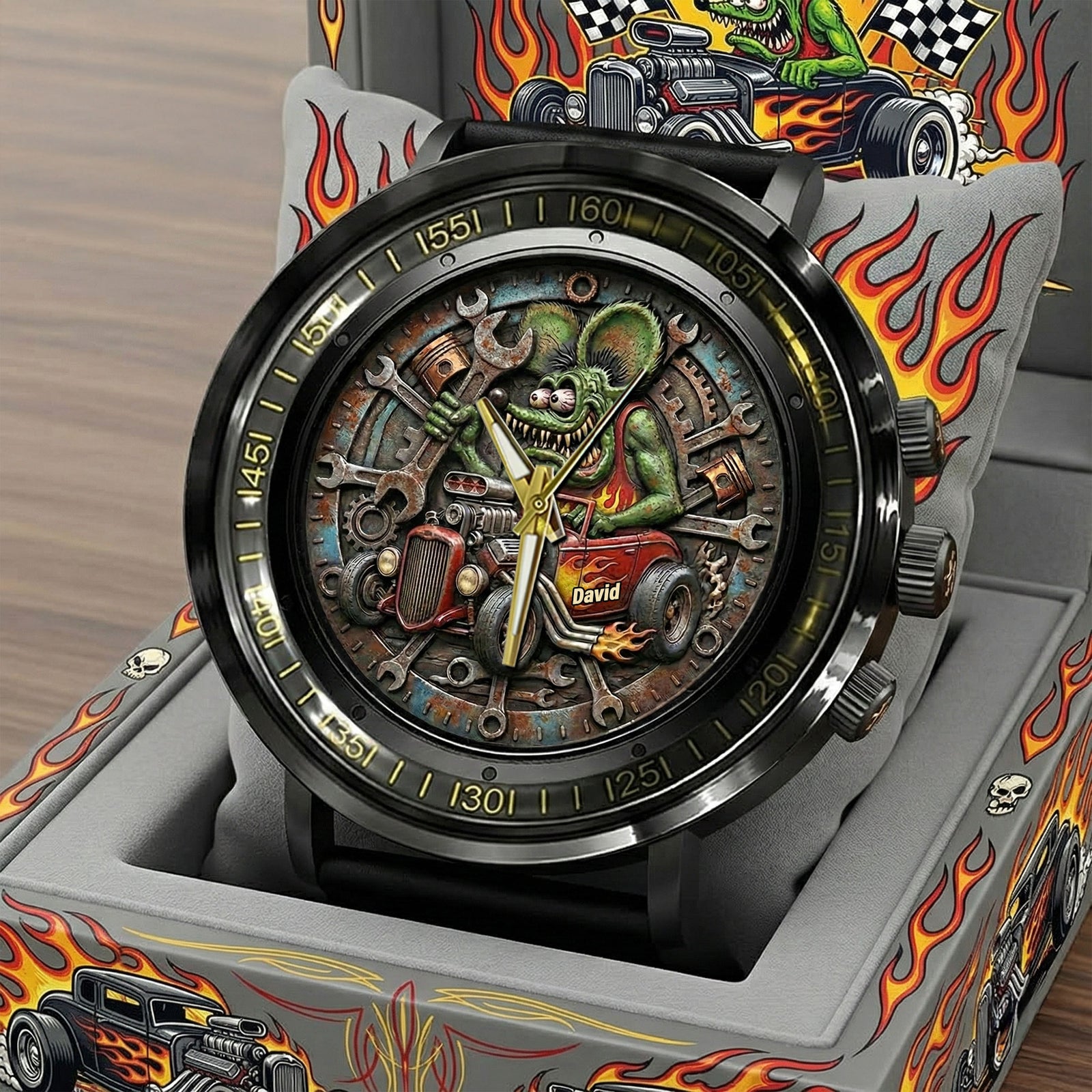 Classic Racing Stainless Steel Men's Watch – Personalized Gifts For Hot Rod Lovers 06tgti280126-Homacus