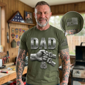 Patriotic Veteran Dad Shirt - Personalized Gift For Veteran Dads 02HUTI250526-Homacus
