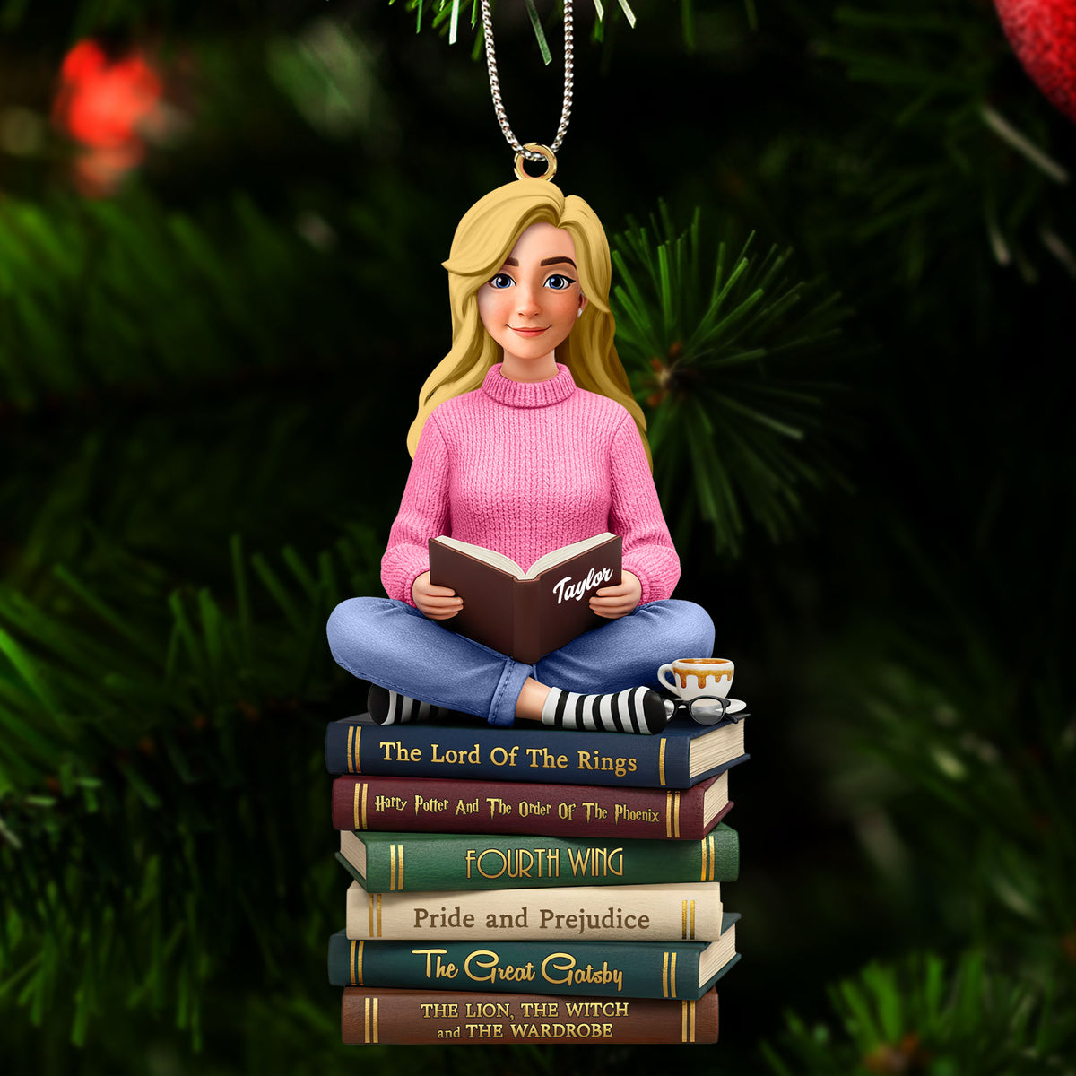 Book Lover Ornament - Personalized Gift For Book Lover Christmas Ornament 01HUTI241025-Homacus