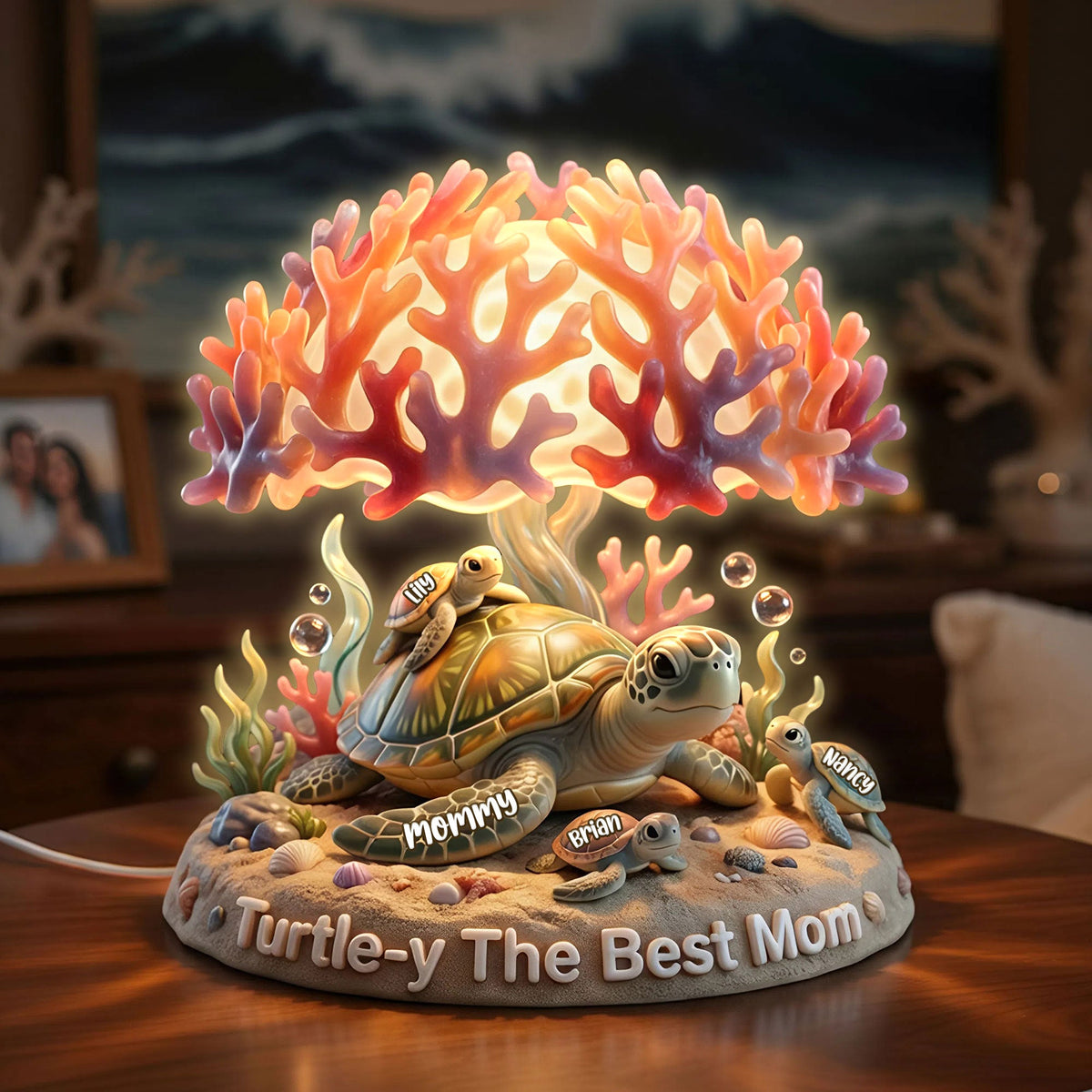 Ocean Turtle Mom Light Box - Personalized Gift For Moms 02NATI130426-Homacus