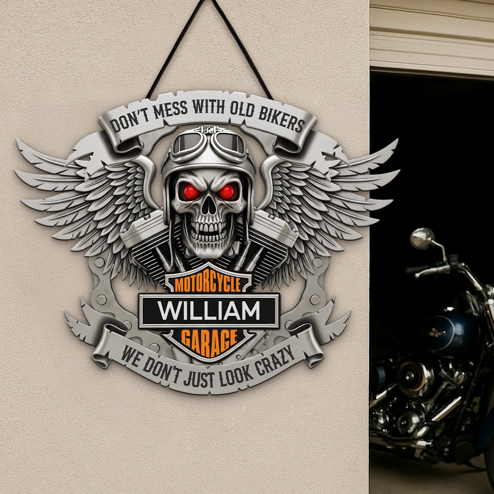 Badass Old Biker Garage Metal Sign - Personalized Gifts For Bikers 02qhti170625-Homacus