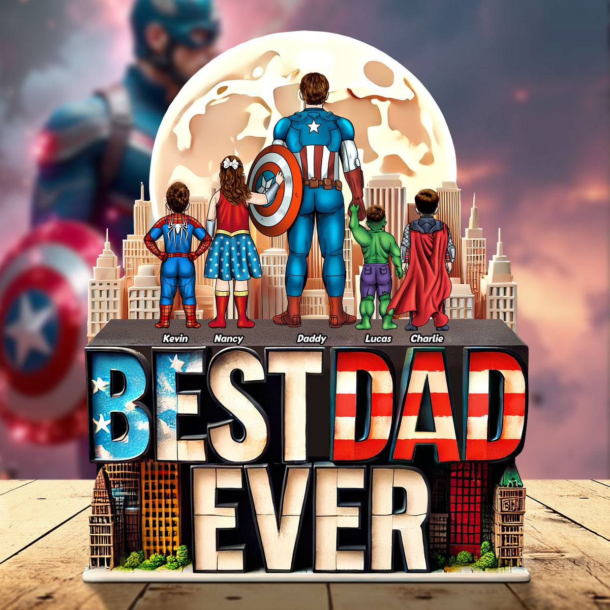 Super Dad Plaque - Personalized Gifts For Dad 012huti190425pa-Homacus