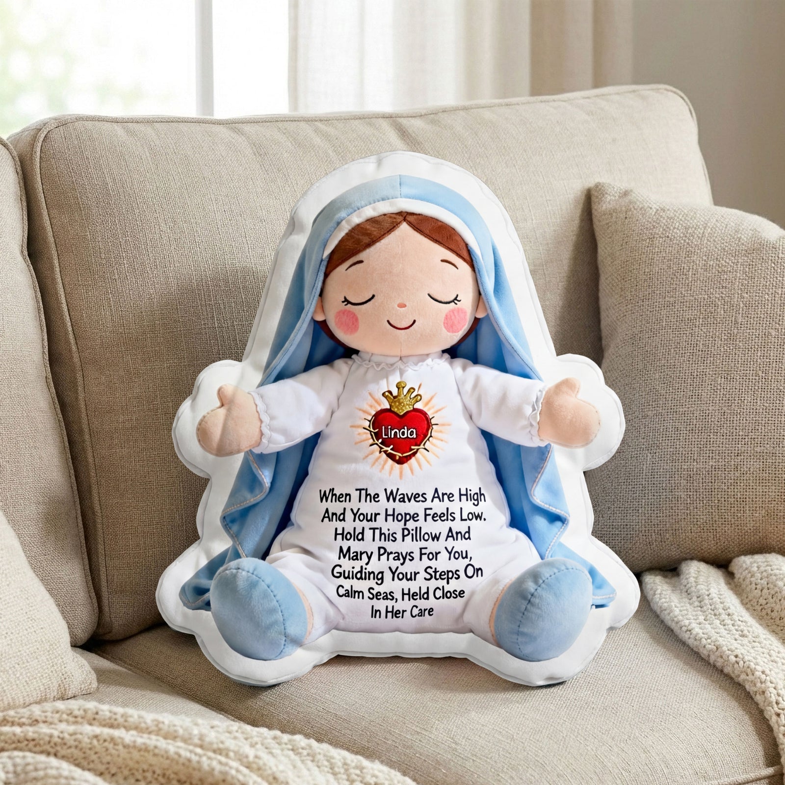 Virgin Maria Pillow - Personalized Gifts For Christian Pillow 02NATI221225-Homacus