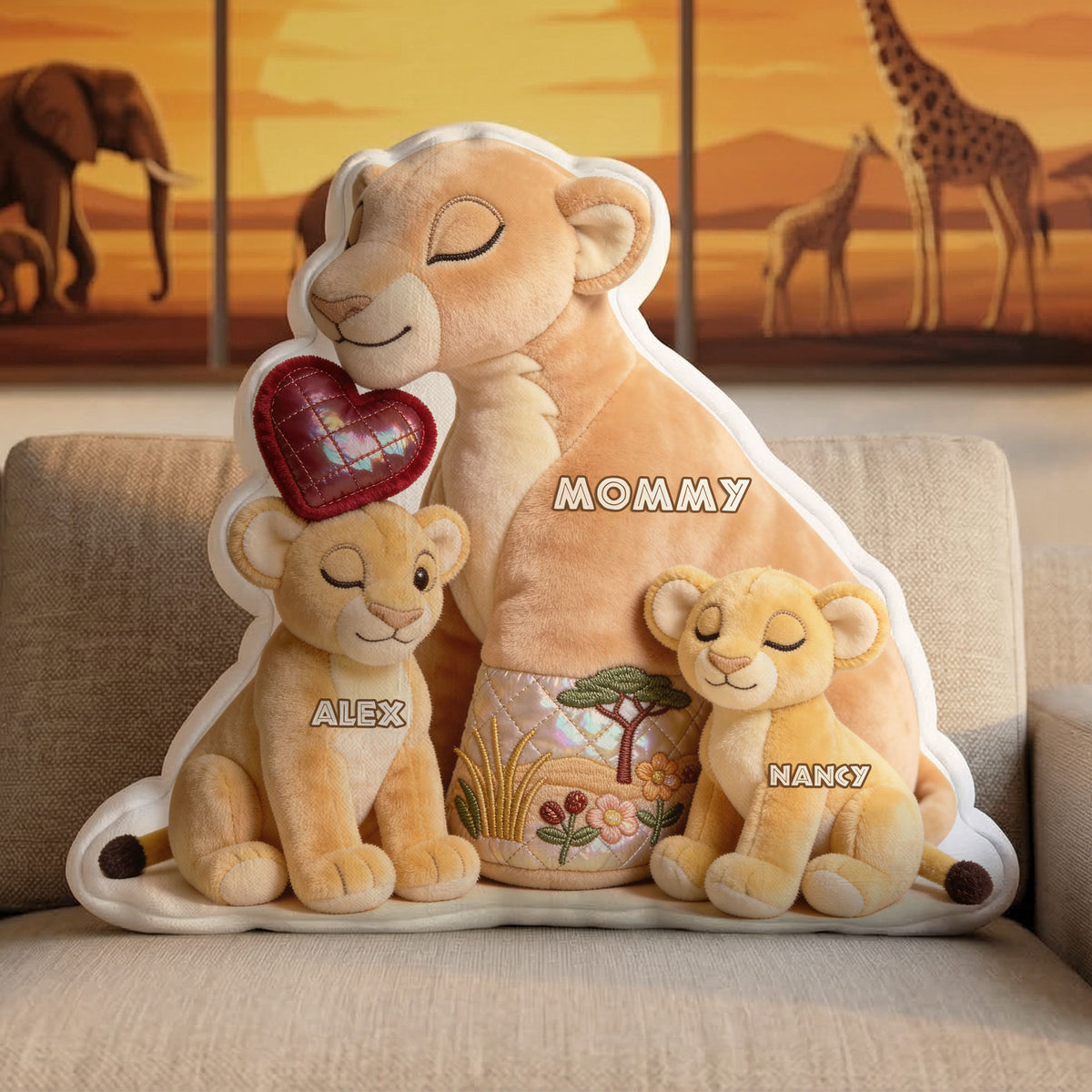 Mom And Baby Cub Pillow - Personalized Gifts For Mother's Day Pillow 01NATI170326-Homacus