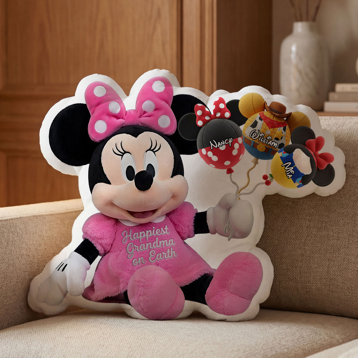 Happiest Grandma On Earth Custom Shaped Pillow - Personalized Gifts For Grandma 01ohti140326-Homacus