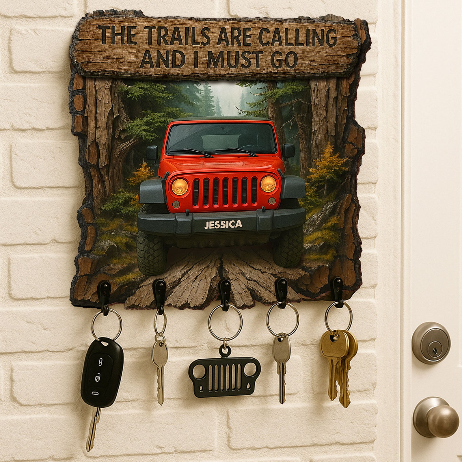 Off-road Wood Key Hanger - Personalized Gifts For Off-road Lovers 02qhti230525-Homacus