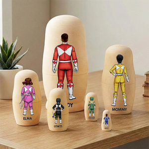 Family of Light Guardians Wooden Nesting Dolls - Personalized Gift For Family 061QHHU080426HH-Homacus