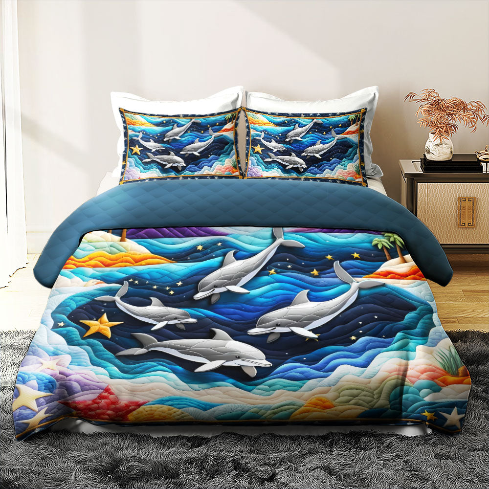Gifts For Dolphin Lover Quilt Bed Set 041huti220125-Homacus