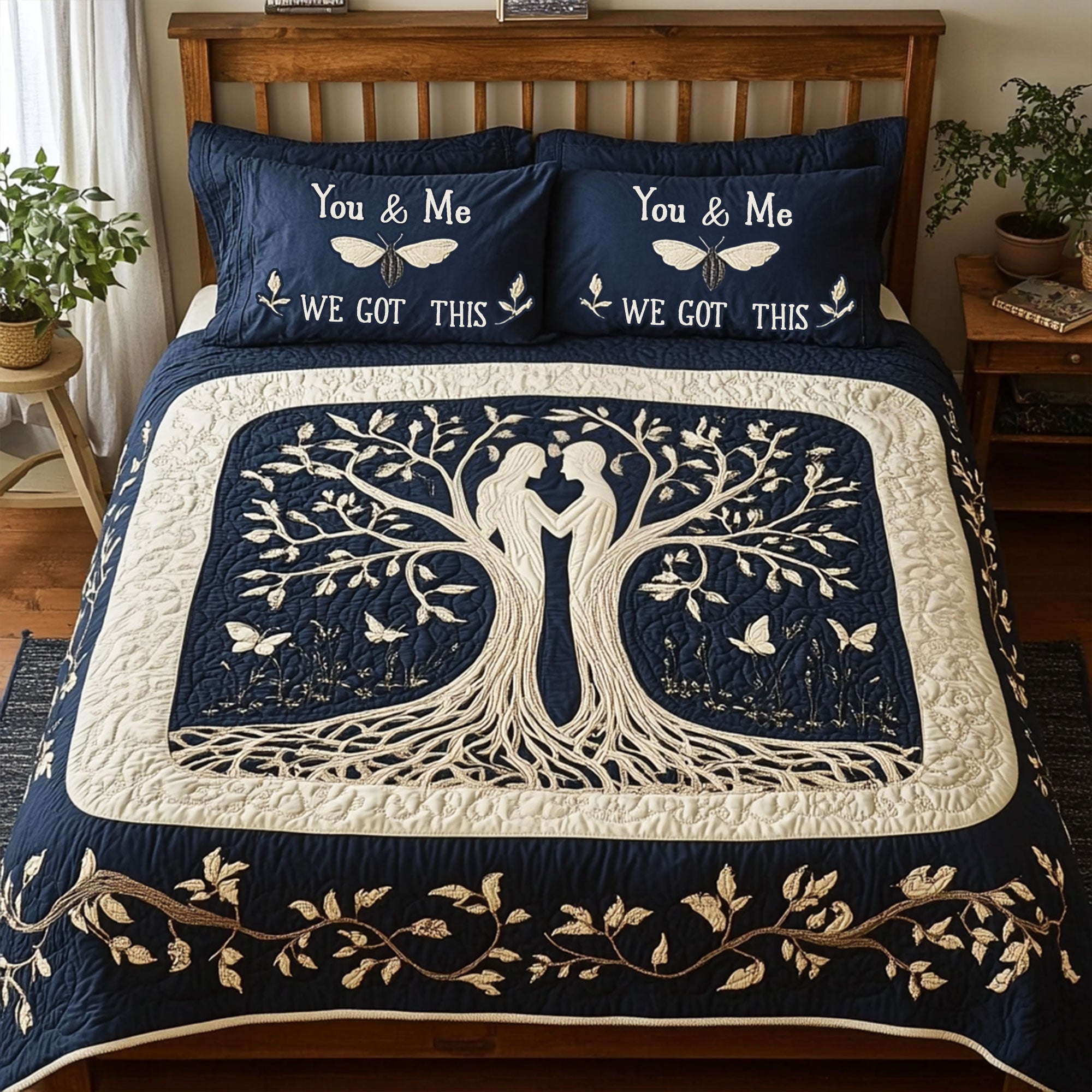 Tree Couple Quilt Bedding Set - Gifts For Couple 03tgti140725-Homacus