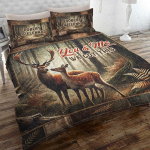 Personalized Gifts For Deer Couple Lover Quilt Bed Set 02xqti080125-Homacus