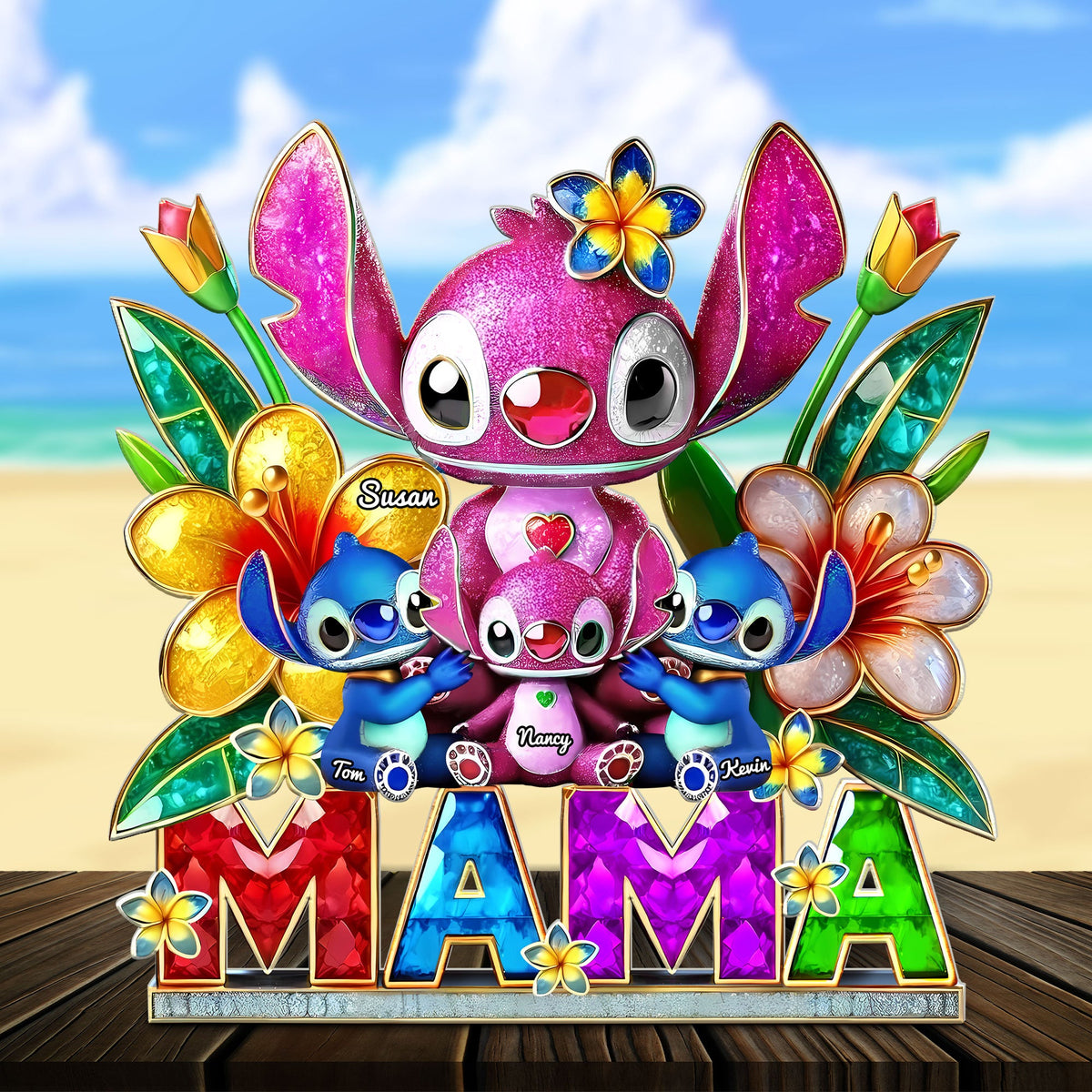 Personalized Gifts For Mom Plaque, Playful Little Aliens