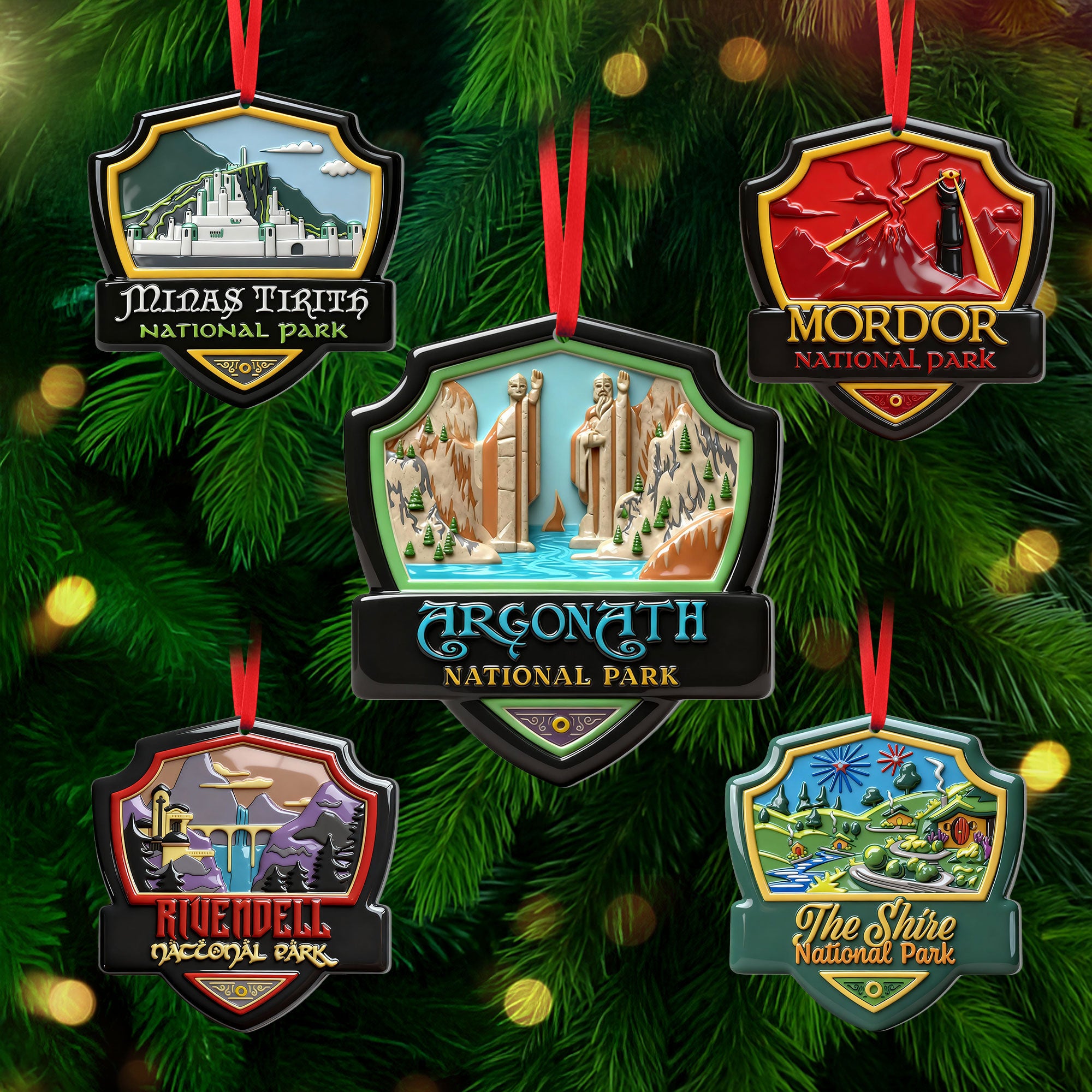 Fantasy Location Shield Ornament - Personalized Gifts For Movie Fans 03QHTI081025-Homacus