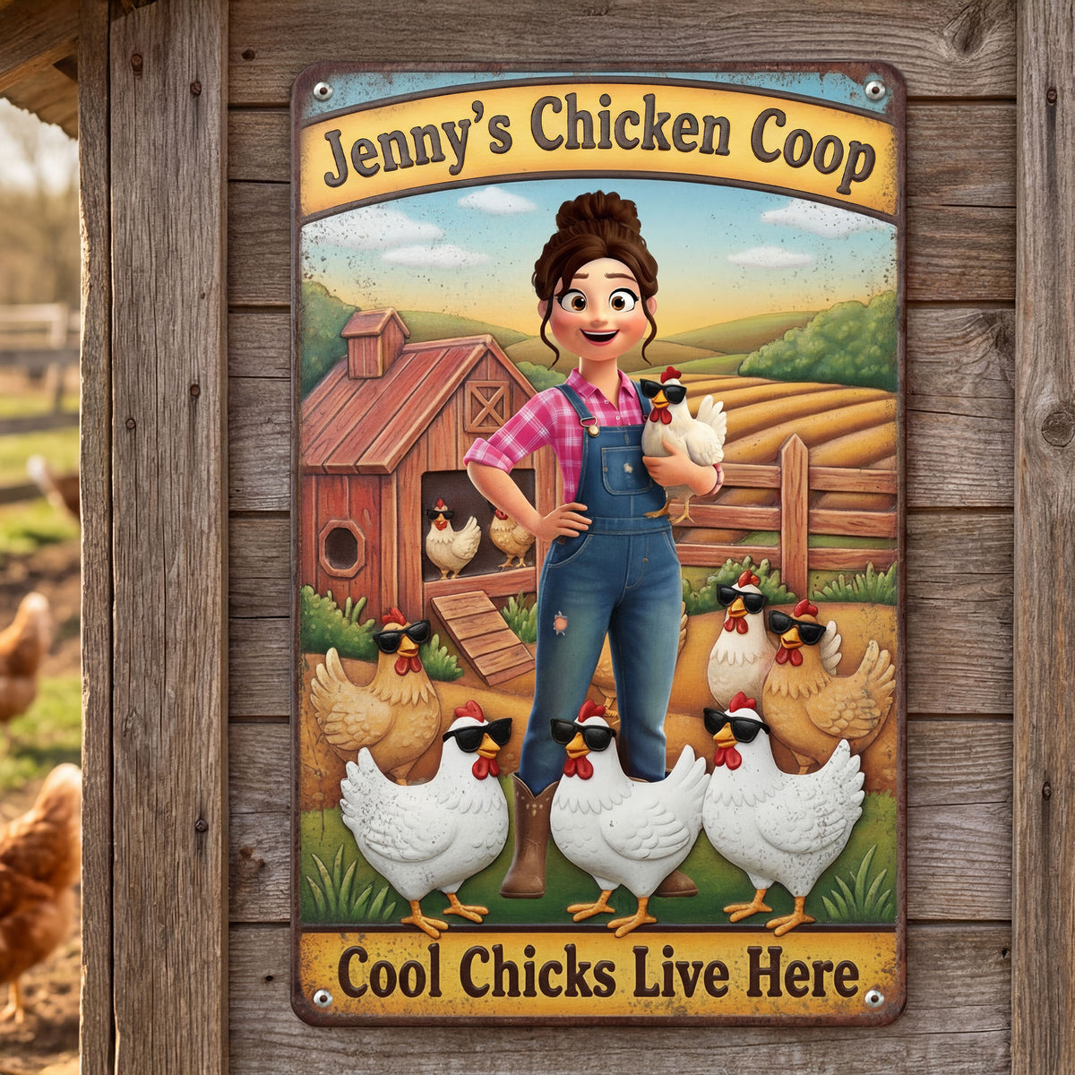 Farm Chicken Print Metal Sign - Personalized Gifts For Famer 01nati181225-Homacus