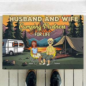 Personalized Gifts For Couple Doormat Camping Partners For Life 05xqti110225pa-Homacus