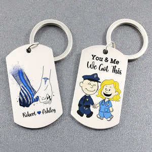 Personalized Gifts For Couple Stainless Steel Keychain, Custom Job Costumes 03qhti160125hg-Homacus