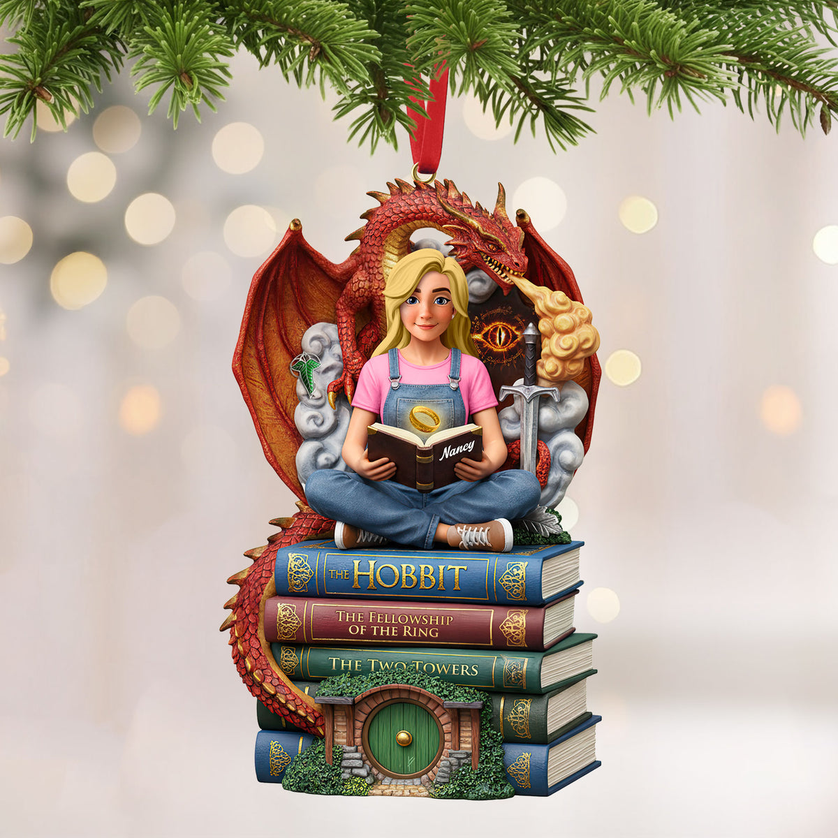Book Lover Ornament - Personalized Gift For Book Lover Christmas Ornament 01HUTI171025-Homacus
