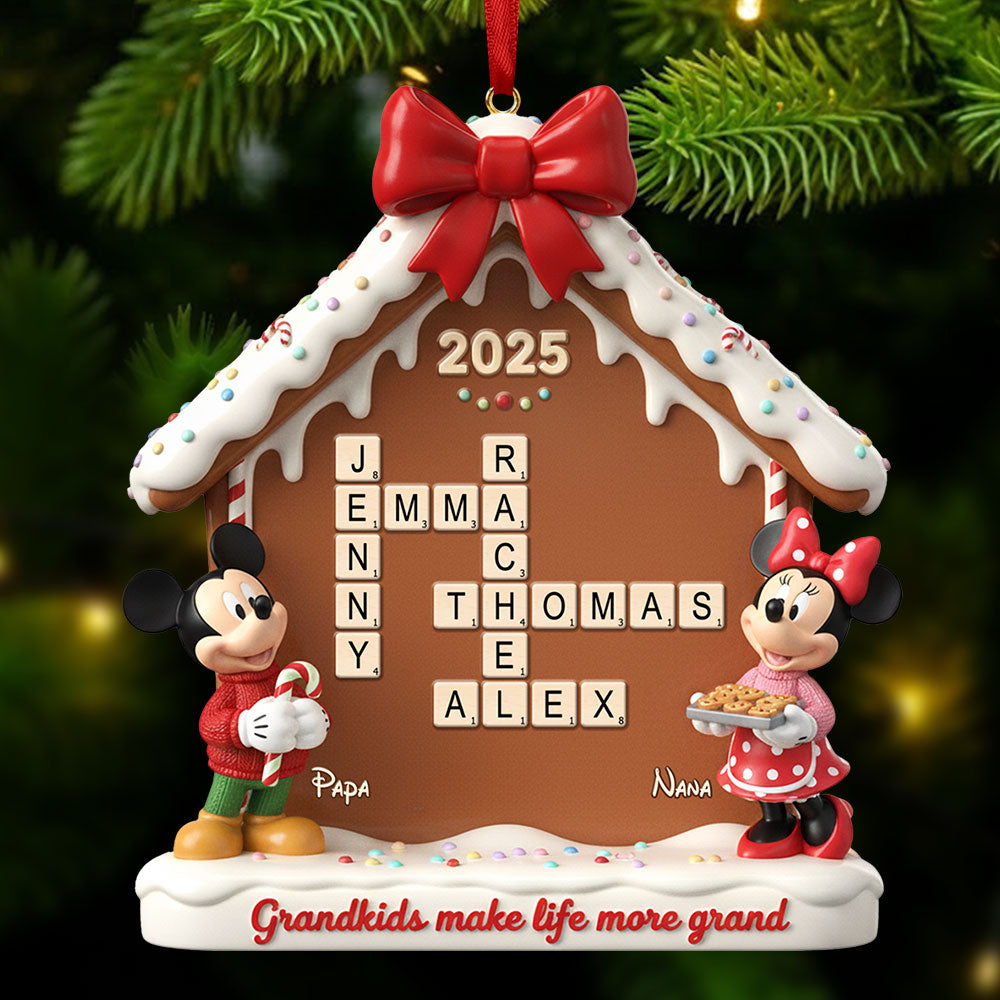 Gingerbread House Family Crossword Ornament - Personalized Gift For Family Christmas Ornament 04NATI311025-Homacus
