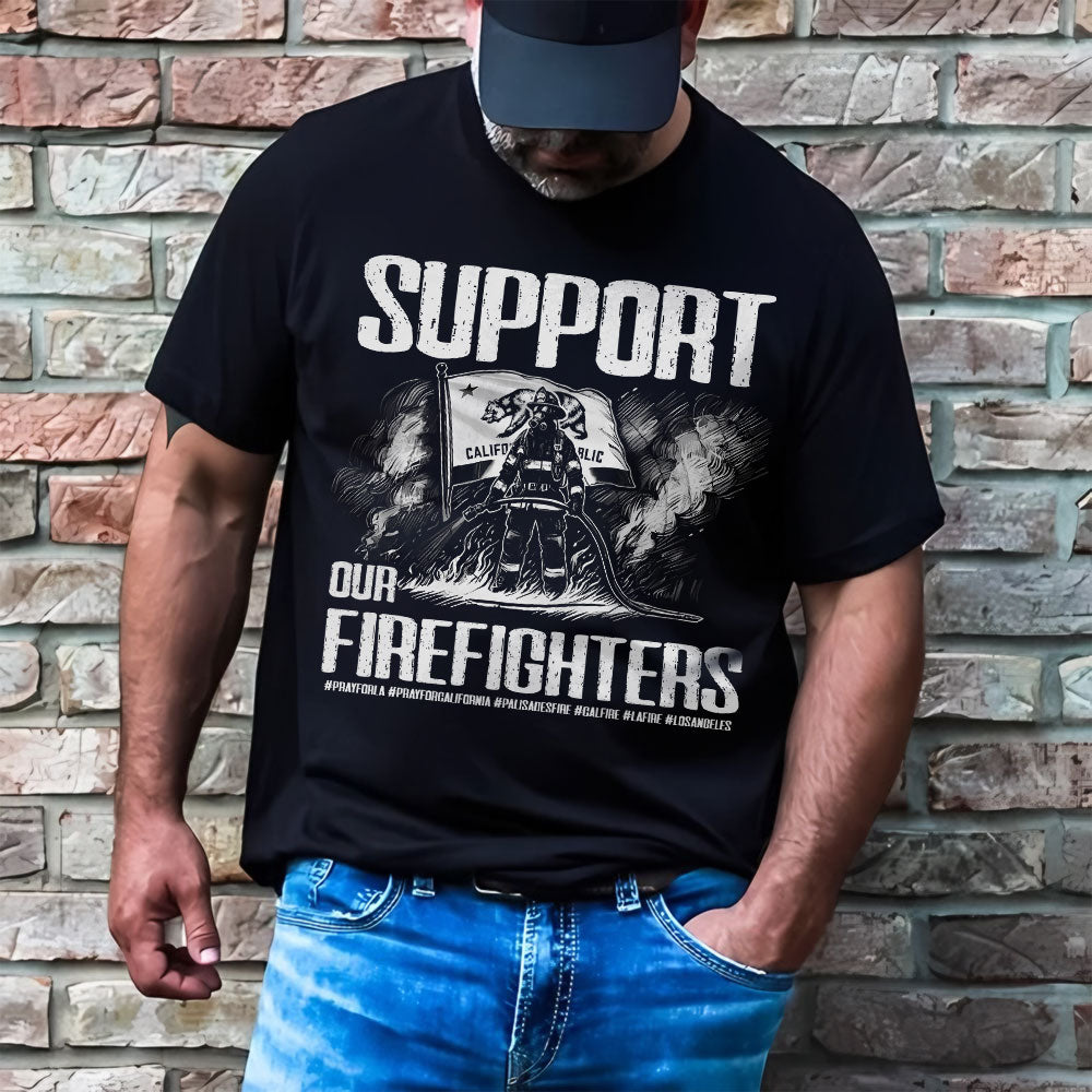 Pray For California Support Los Angeles Firefighters Shirt-Homacus