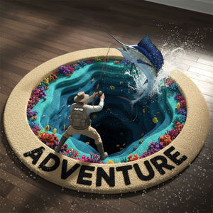 Sea Fishing Quilted Round Mat - Personalized Gifts For Fishing Lovers 02hyti061025-Homacus