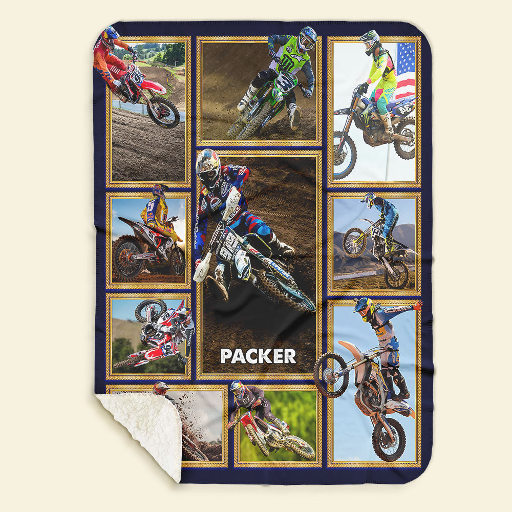 Dirt Bikes Motocross Photo Collage Blanket - Custom Photo Gifts-Homacus