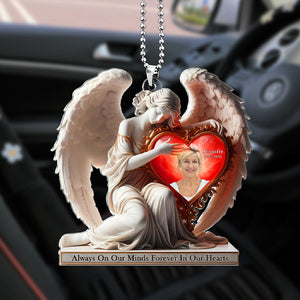 Custom Photo Gifts For Heaven Memorial Car Ornament, On Angels Wings 02tgti040225-Homacus