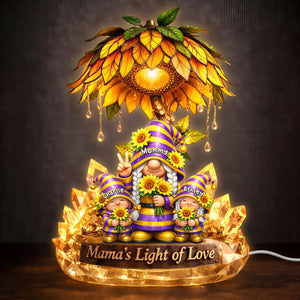 Gnome Sunflower Acrylic Light Box - Personalized Gifts For Mama and Grandma 02tyti080426-Homacus