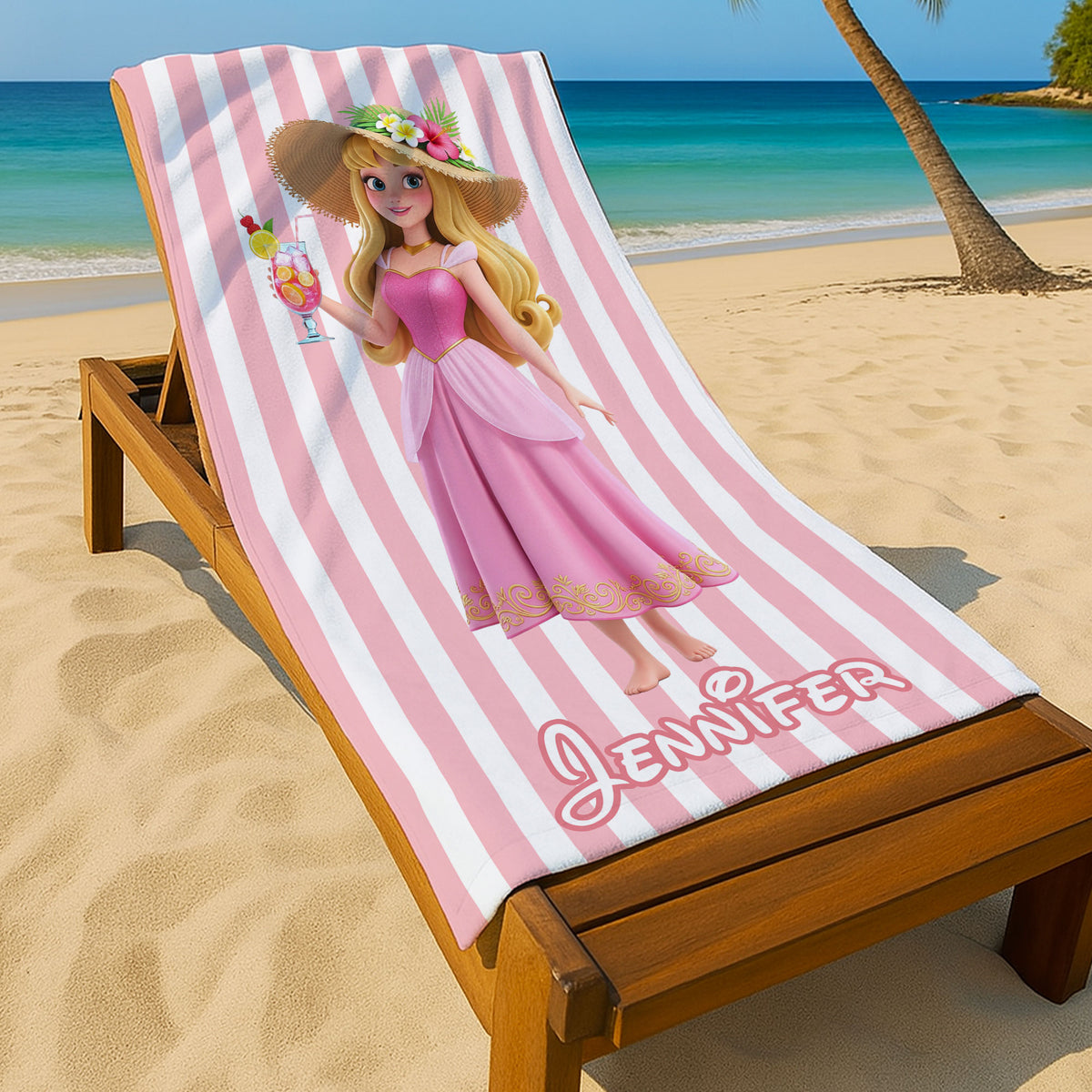 Summer Vibe Princess Beach Towel - Personalized Gifts For Her 02pgti260725-Homacus
