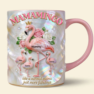 Flamingo Mom And Kids Coffee Accent Mug - Personalized Gifts For Mother's Day Coffee Mug 04PGTI100326-Homacus