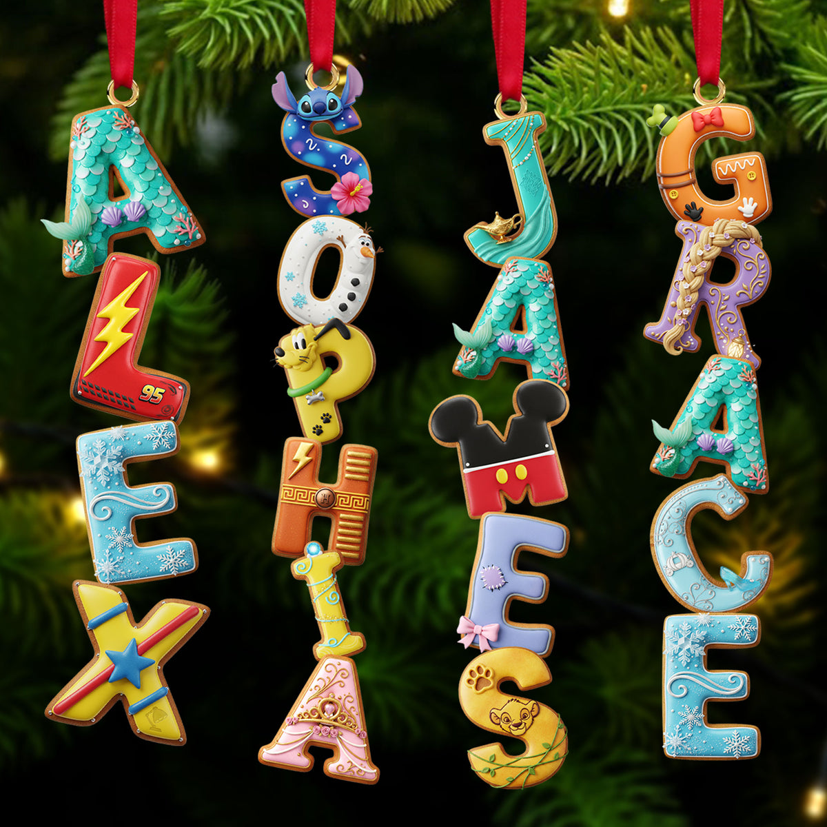 Alphabet Gingerbread Ornament - Personalized Gift For Christmas Ornament 05NATI231025-Homacus