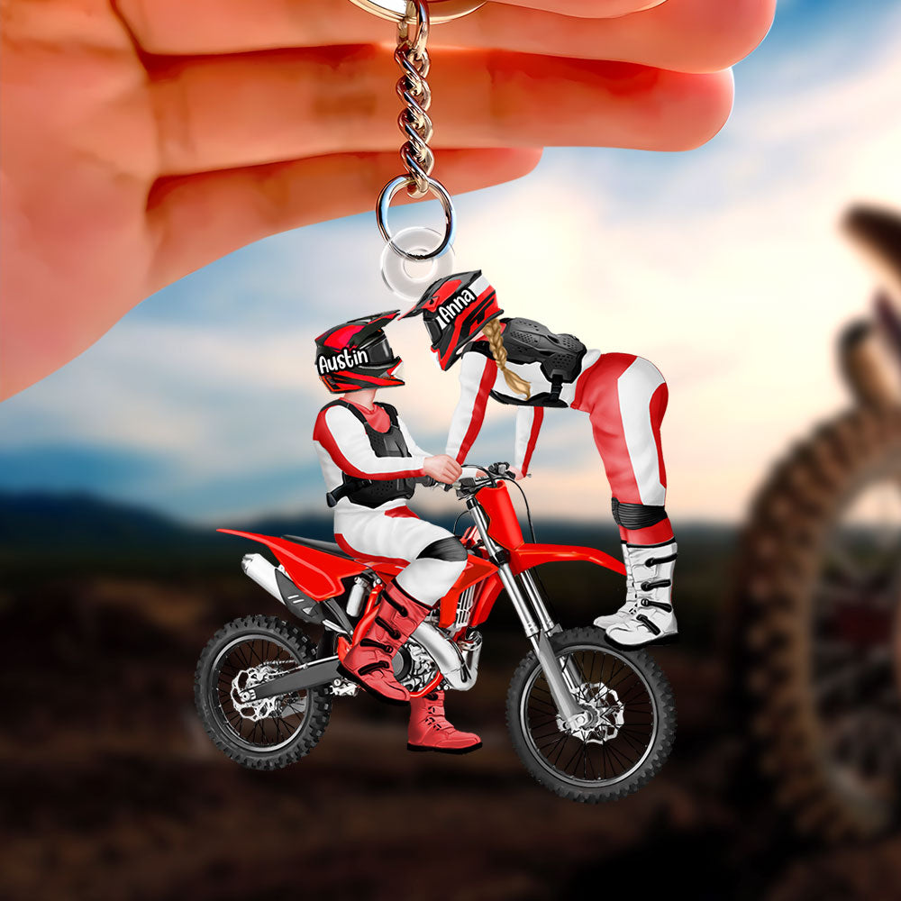 Personalized Gifts For Motocross Couple Keychain 03acti101224-Homacus