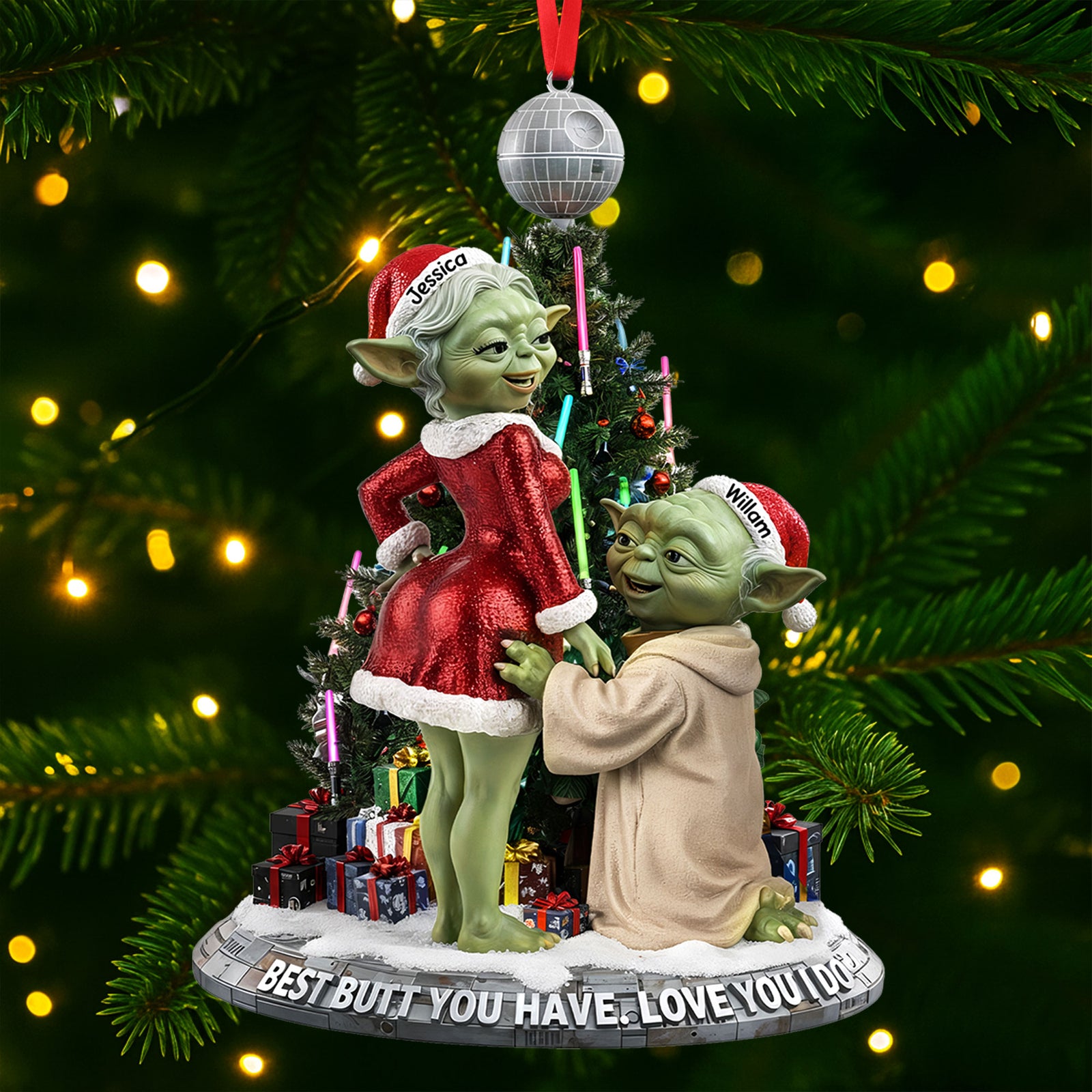 Cheeky Old Couple Ornament - Personalized Gifts For Couple 03qhti041025-Homacus