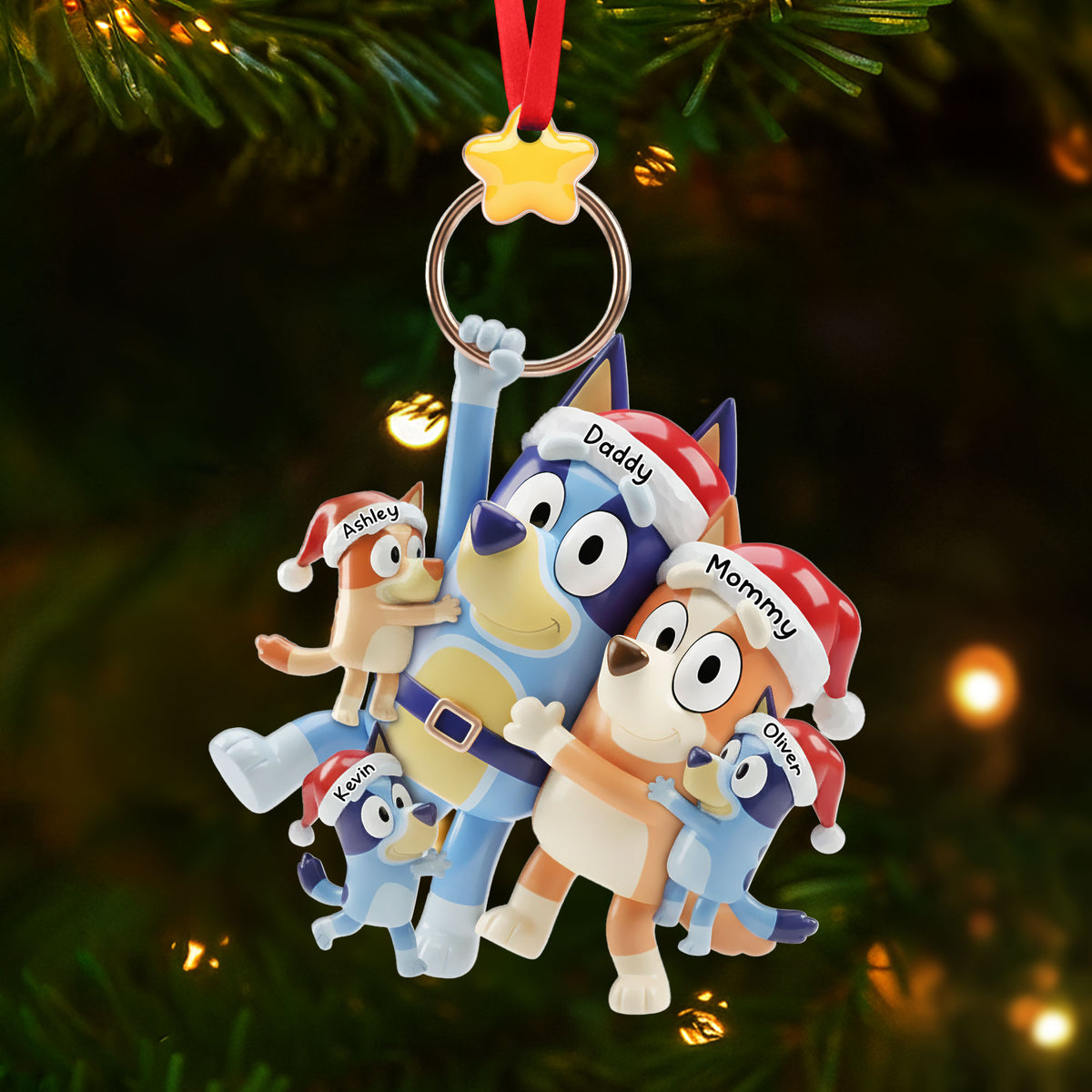 Playful Cartoon Family Tree Ornament, Personalized Gifts For Family 02qhti290925-Homacus