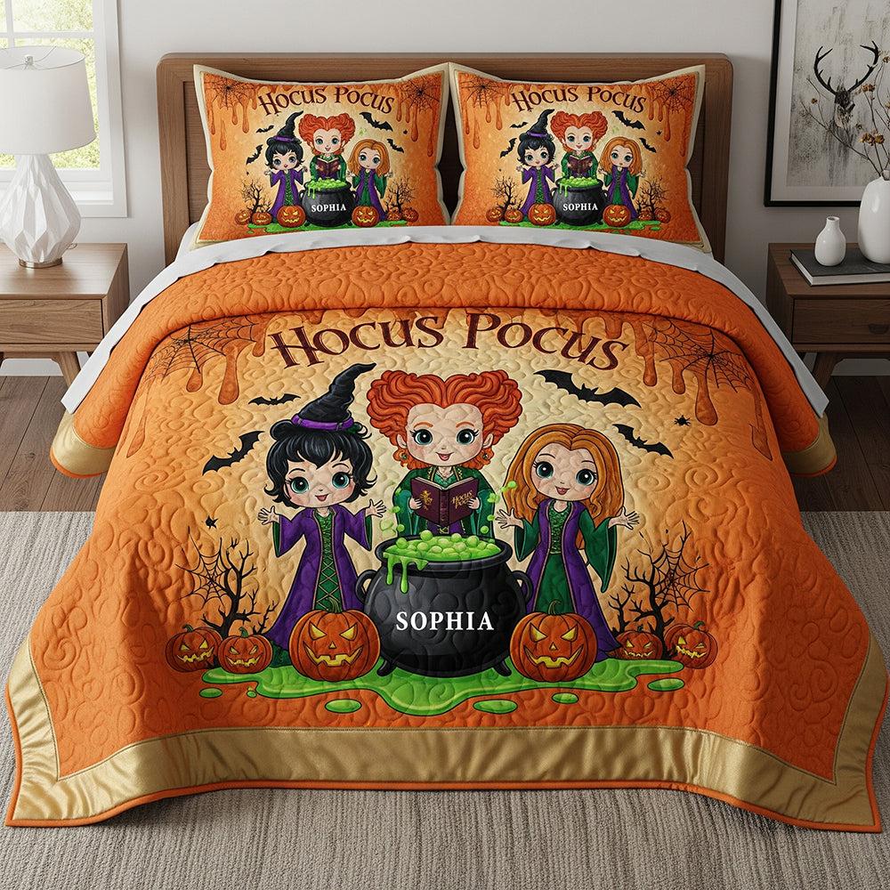 Halloween Witch Quilt Bedding Set - Personalized Gifts For Witch Lovers 05ohta110825-Homacus